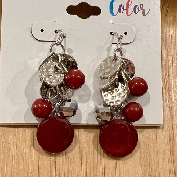 MIXIT Red Earrings, NWT - Picture 2 of 4